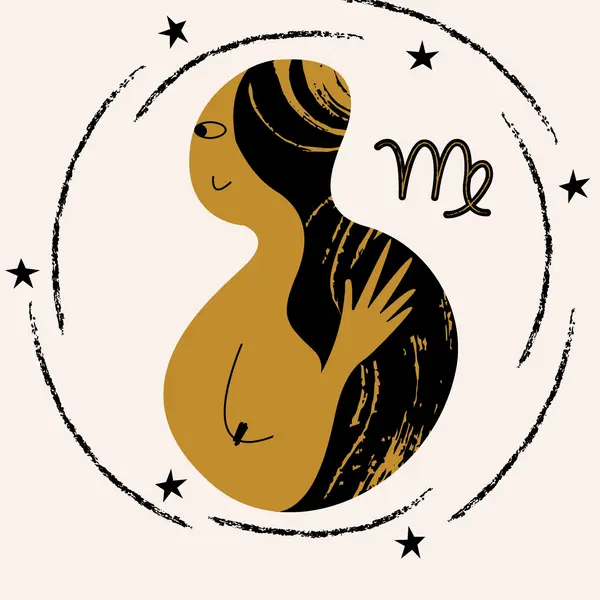 برج سنبله، نشانه زودیاک. صورت فلکی سنبله. تصویر برداری وکتور.
