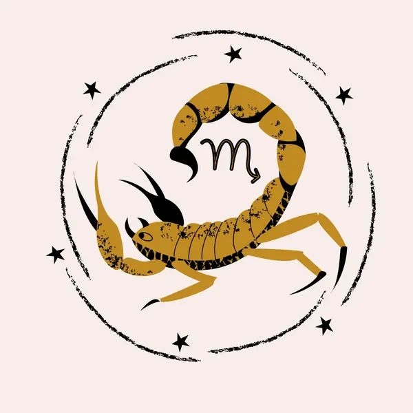 برج عقرب، نشانه زودیاک. صورت فلکی عقرب. تصویر برداری وکتور.