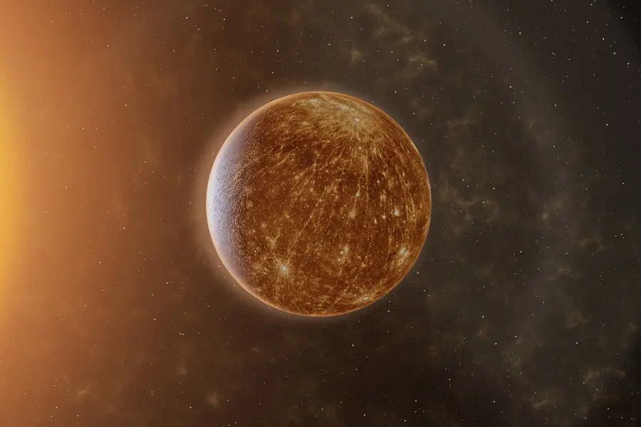 تصویر سهبعدی سیارهٔ مرکوری