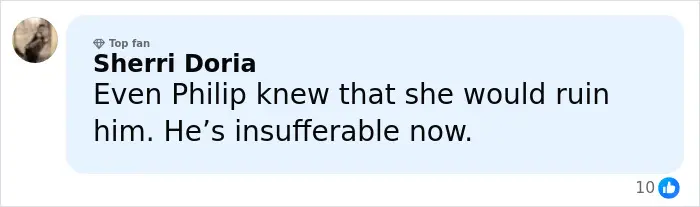 نظری از شری دوریا که معتقد است پرنس فیلیپ پیش‌بینی کرده بود مگان مارکل قبل از ازدواجشان تأثیر منفی بر پرنس هری خواهد گذاشت.