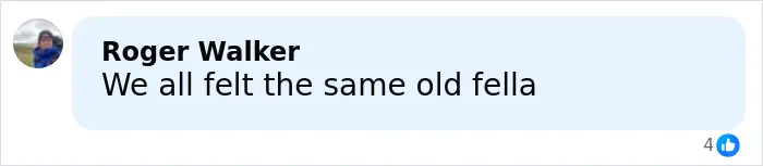 تصویری از نظر راجر واکر در فیسبوک که می‌گوید «پیرمرد، همه ما همین حس را داشتیم»، مرتبط با پرنس هری و مگان مارکل.