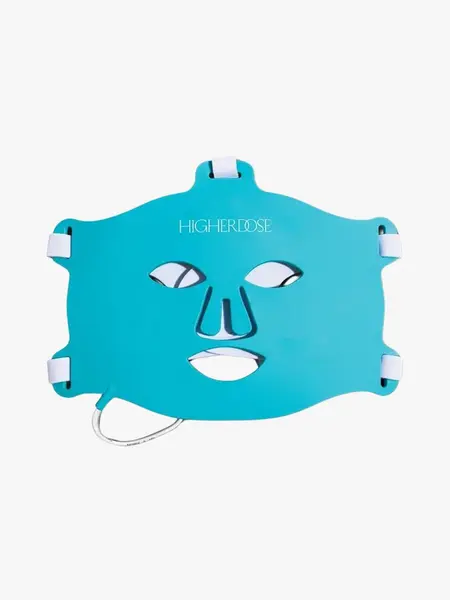 ماسک صورت نور قرمز در پس‌زمینهٔ ساده