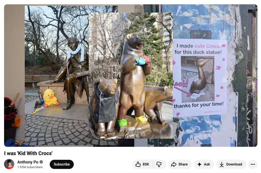 اسکرین‌شاتی از ویدیوی «بچه‌ای با کراکس»