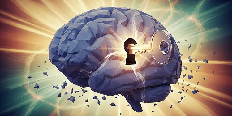 تصویری مفهومی از چهره یک فرد که نیمی از آن کودکی و نیم دیگر بزرگسالی را نشان می‌دهد.