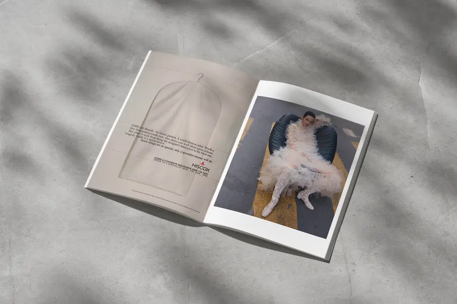 تبلیغات بیمه در محیط واقعی در یک مجله