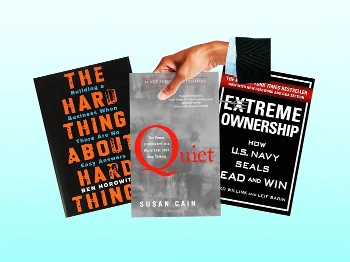 کتاب «چالش‌های سخت» نوشته بن هوروویتز، کتاب «ساکت: قدرت درون‌گرایان در دنیایی که نمی‌تواند از حرف زدن دست بردارد» نوشته سوزان کین، و کتاب «مالکیت مطلق: چگونه نیروهای ویژه نیروی دریایی ایالات متحده رهبری می‌کنند و موفق می‌شوند» نوشته جوکو ویلینک و لیف بابین.